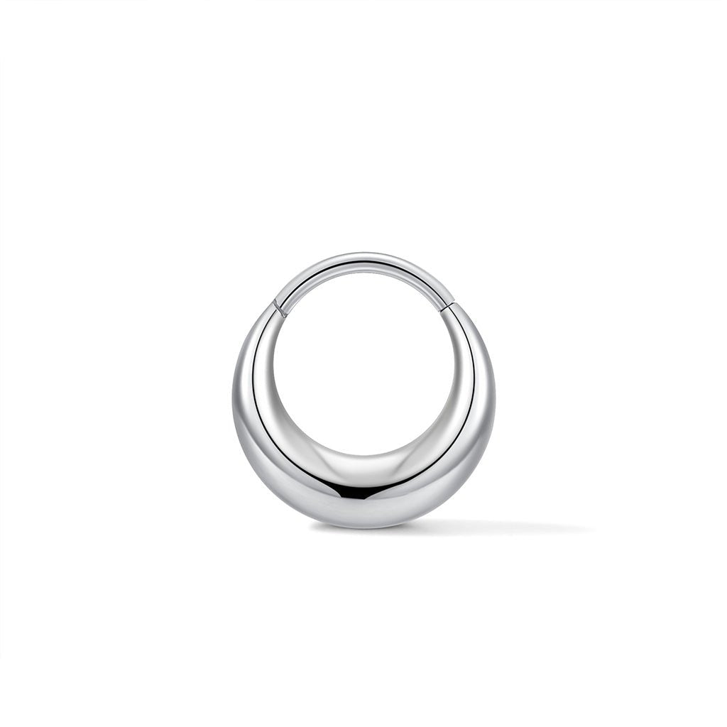 Titanium Flattened Disc Segment Ring Piercing