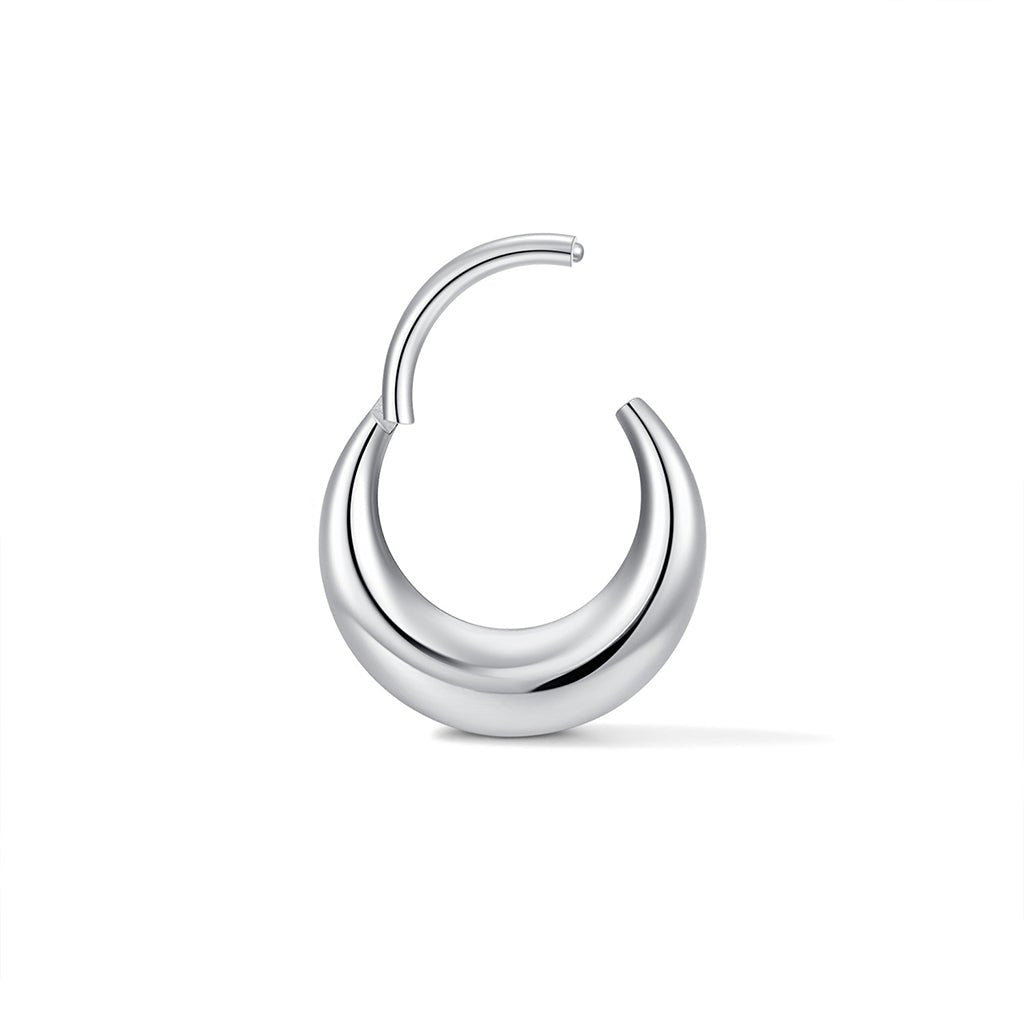 Titanium Flattened Disc Segment Ring Piercing