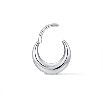 Titanium Flattened Disc Segment Ring Piercing
