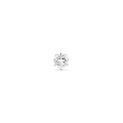 Titanium Internally Threaded Prong Set Heart Cubic Zirconia Top Piercing