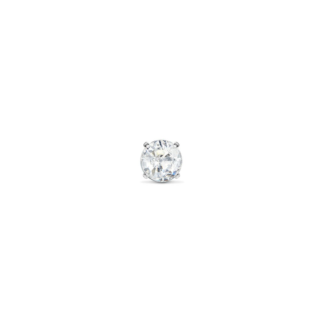 Titanium Internally Threaded Prong Set Round Cubic Zirconia Top Piercing