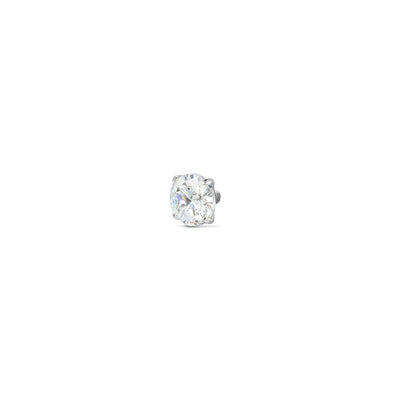 Titanium Internally Threaded Prong Set Round Cubic Zirconia Top Piercing