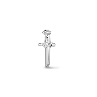 Titanium Dagger Cubic Zirconia Flatback Piercing
