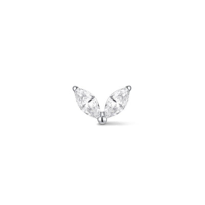 Titanium Internally Threaded Dual Marquis Cubic Zirconia Flatback Piercing