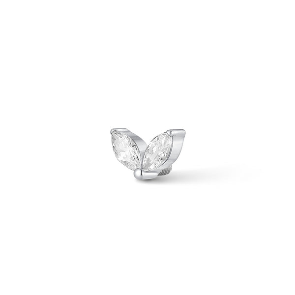 Implant Grade Titanium Internally Threaded Dual Marquis Cubic Zirconia Top Piercing