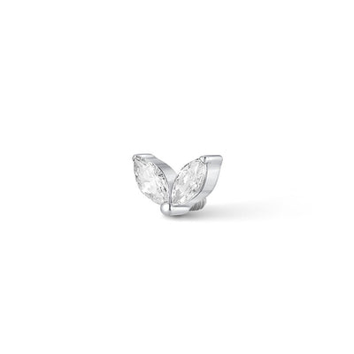 Titanium Internally Threaded Dual Marquis Cubic Zirconia Flatback Piercing