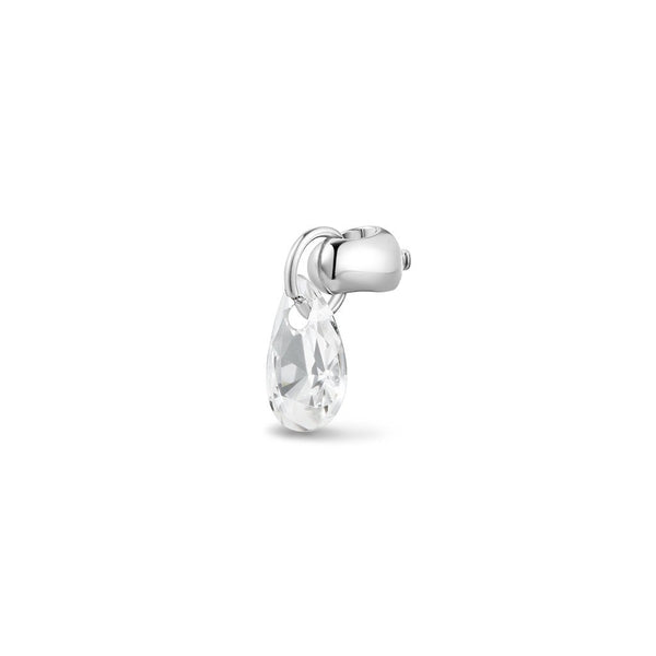 Implant Grade Titanium Internally Threaded Teardrop Cubic Zirconia Top Piercing