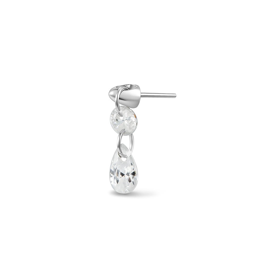 Titanium Threadless Round Teardrop Duo Top Piercing