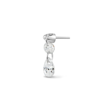 Titanium Threadless Round Teardrop Duo Top Piercing