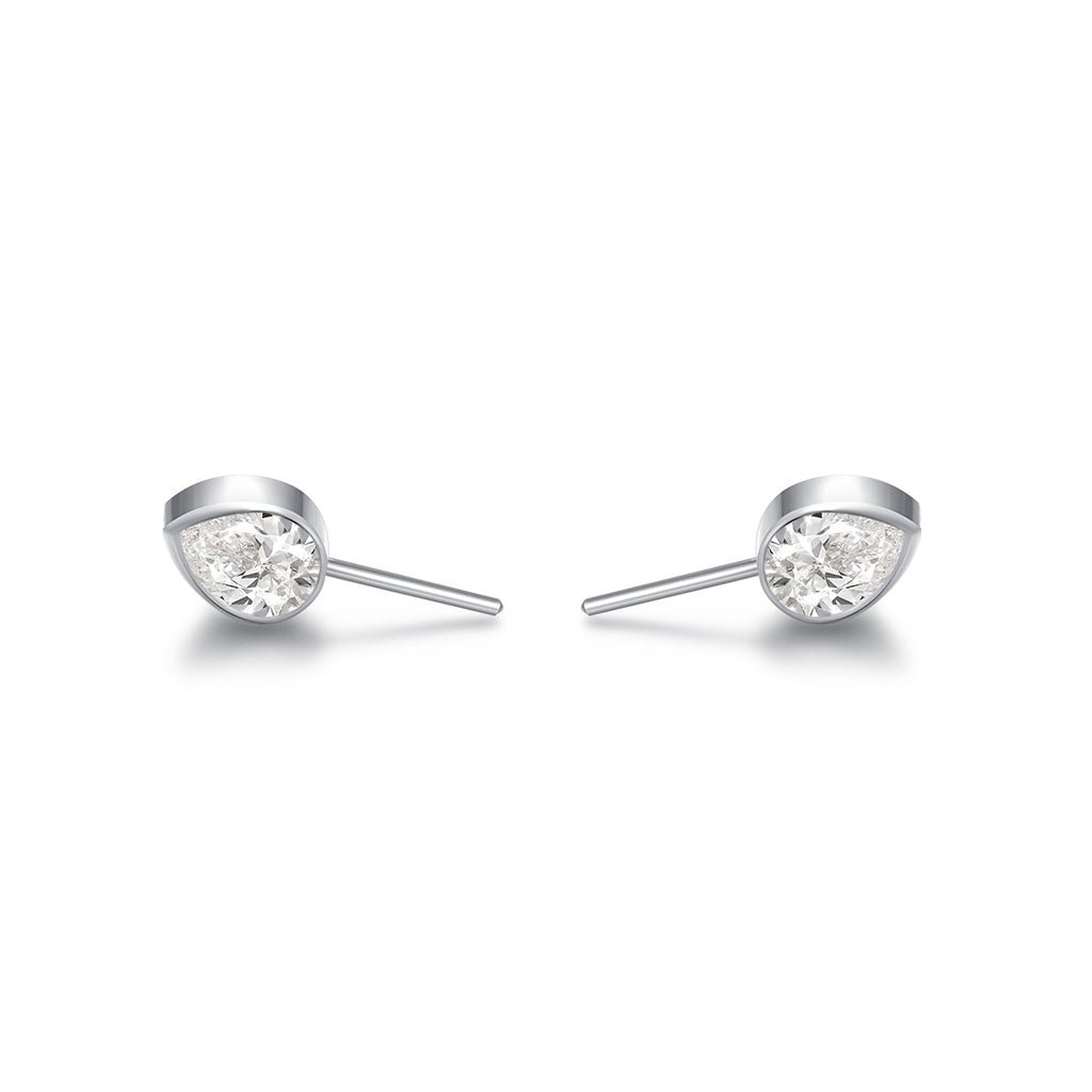 Titanium Threadless Teardrop Bezel Cubic Zirconia Pair Piercing - SkinKandy | Body Jewellery & Piercing Online Australia