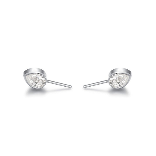 Titanium Threadless Teardrop Bezel Cubic Zirconia Pair Piercing - SkinKandy | Body Jewellery & Piercing Online Australia