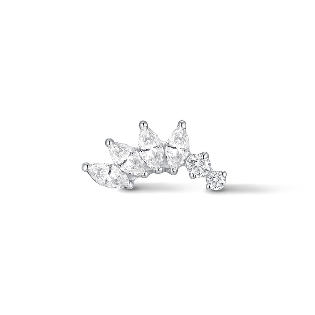 Titanium Internally Threaded Descending Marquis Cubic Zirconia Top Piercing