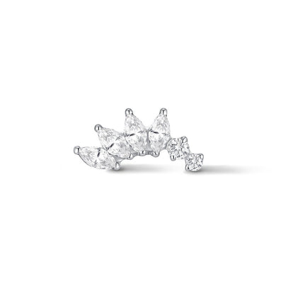 Titanium Internally Threaded Descending Marquis Cubic Zirconia Top Piercing