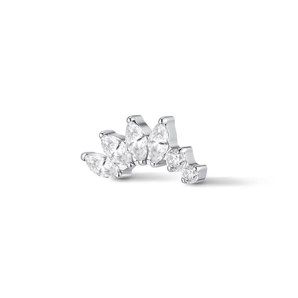 Implant Grade Titanium Internally Threaded Descending Marquis Cubic Zirconia Top Piercing