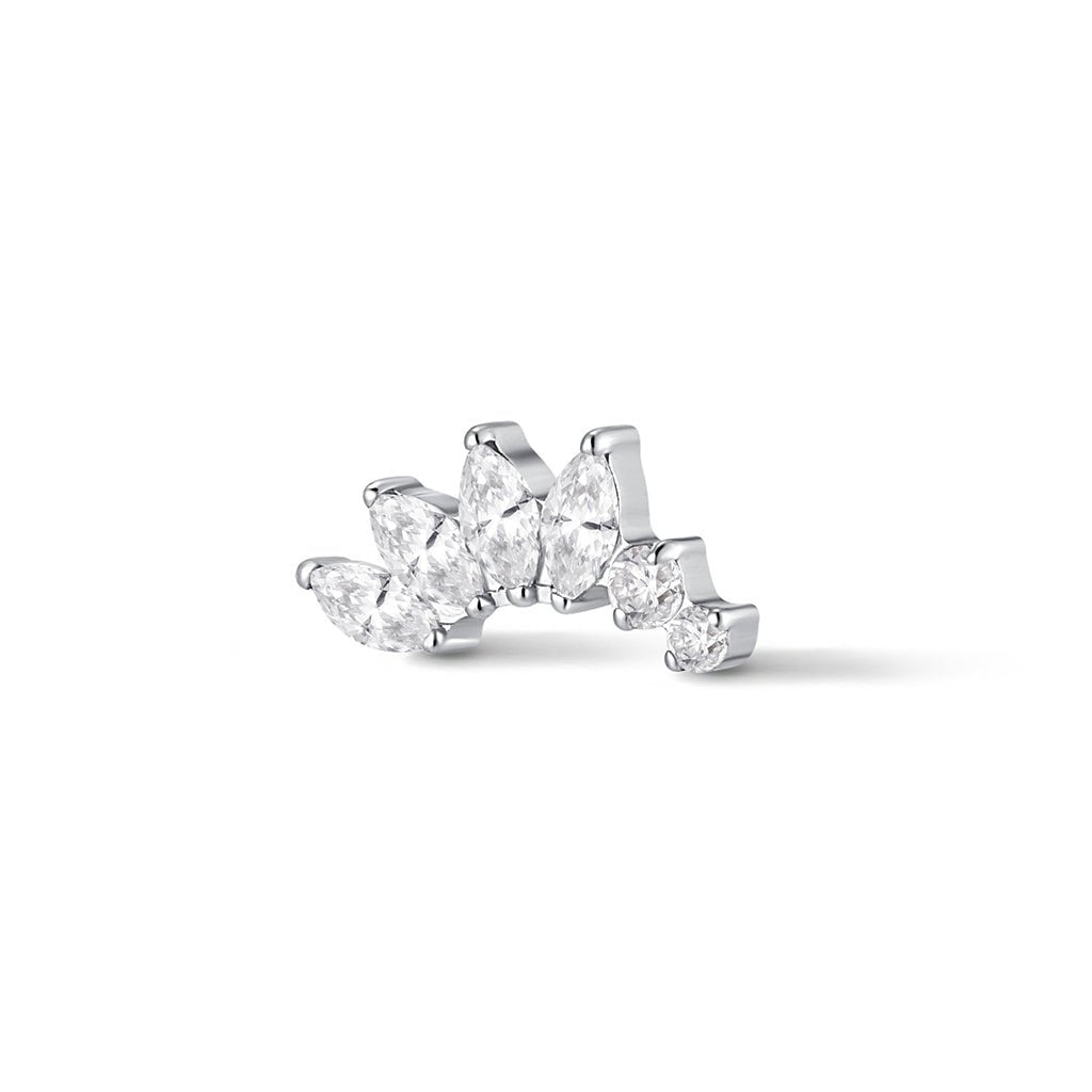 Titanium Internally Threaded Descending Marquis Cubic Zirconia Top Piercing