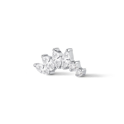 Titanium Internally Threaded Descending Marquis Cubic Zirconia Top Piercing