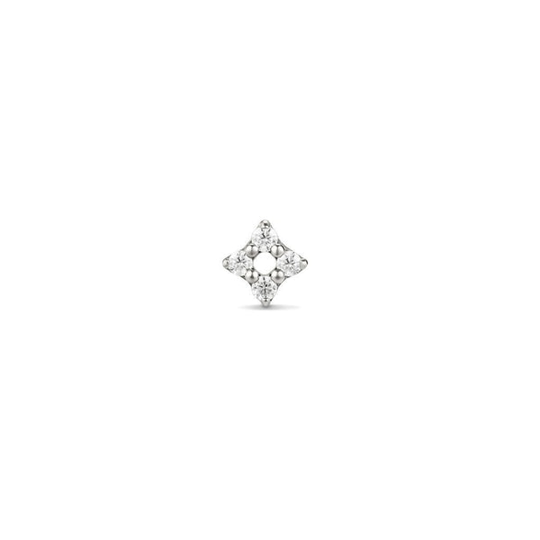 Titanium Threadless 4 Point Star Cubic Zirconia Top Piercing