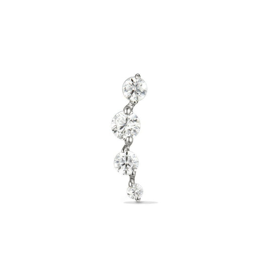 Titanium Threadless Descending Curve Cubic Zirconia Top Piercing - SkinKandy | Body Jewellery & Piercing Online Australia