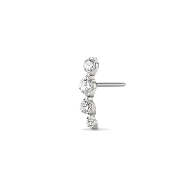Implant Grade Titanium Threadless Descending Curve Cubic Zirconia Top Piercing