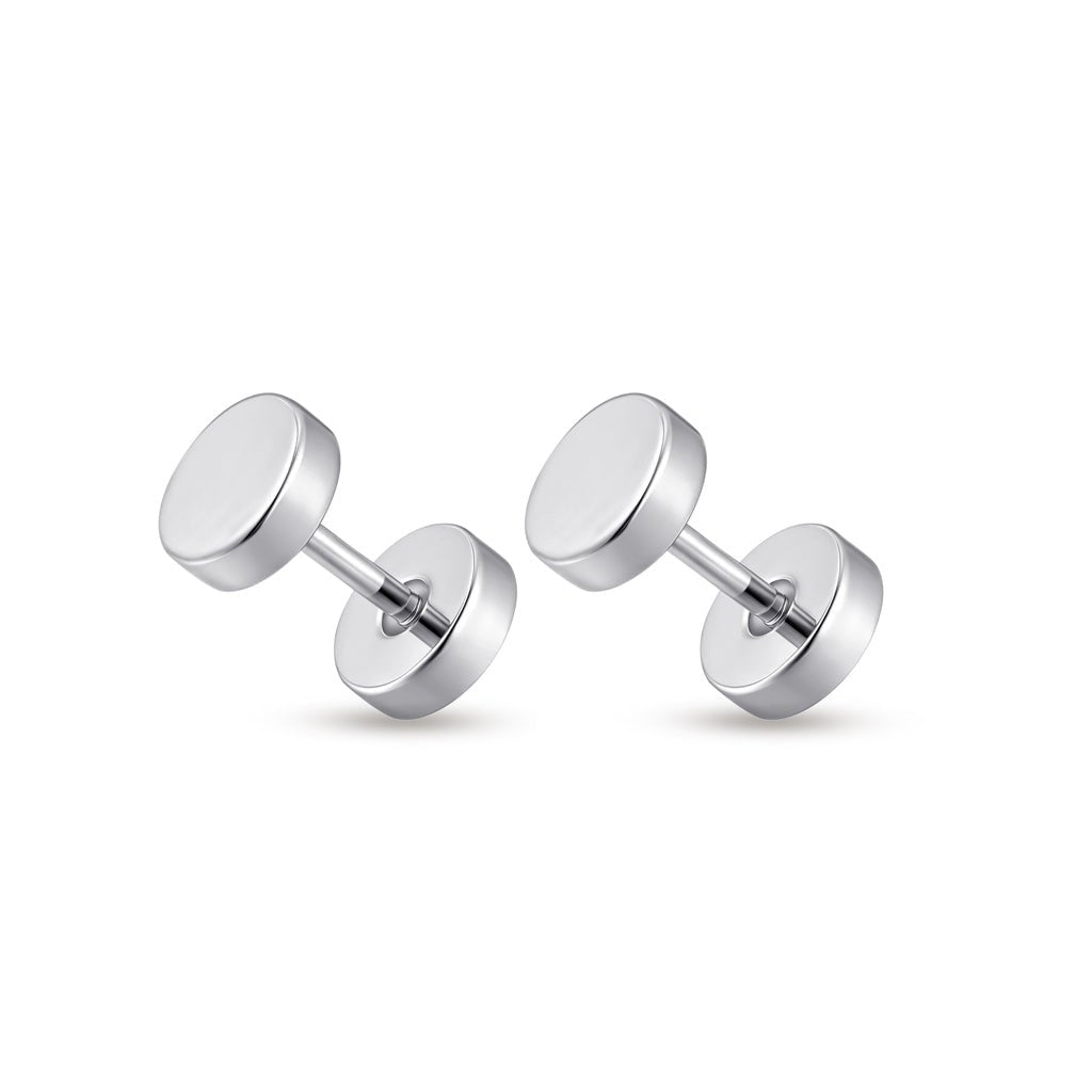 316L Stainless Steel Internally Threaded Fake Plug Earrings - SkinKandy | Body Jewellery & Piercing Online Australia