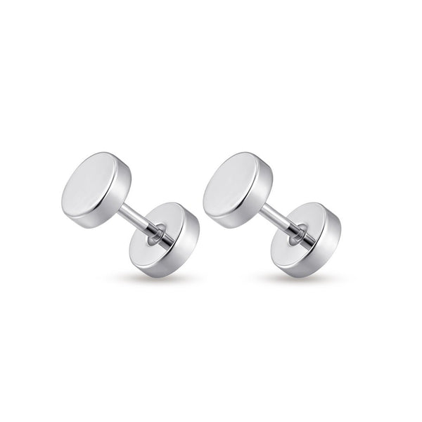 316L Stainless Steel Internally Threaded Fake Plug Earrings
