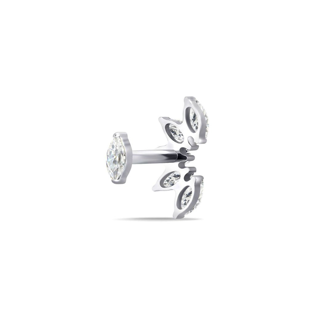 Titanium Internally Threaded 5 Marquise Arc Cubic Zirconia Flashback