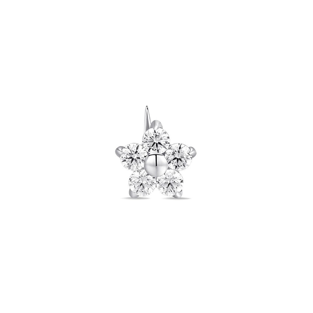 Titanium Internally Threaded Flower Lightning Cubic Zirconia Flashback - SkinKandy | Body Jewellery & Piercing Online Australia