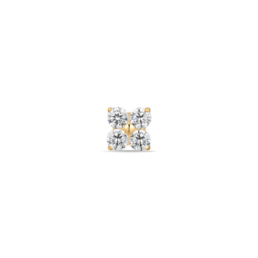 Titanium Internally Threaded Flower Cubic Zirconia Flashback - SkinKandy | Body Jewellery & Piercing Online Australia