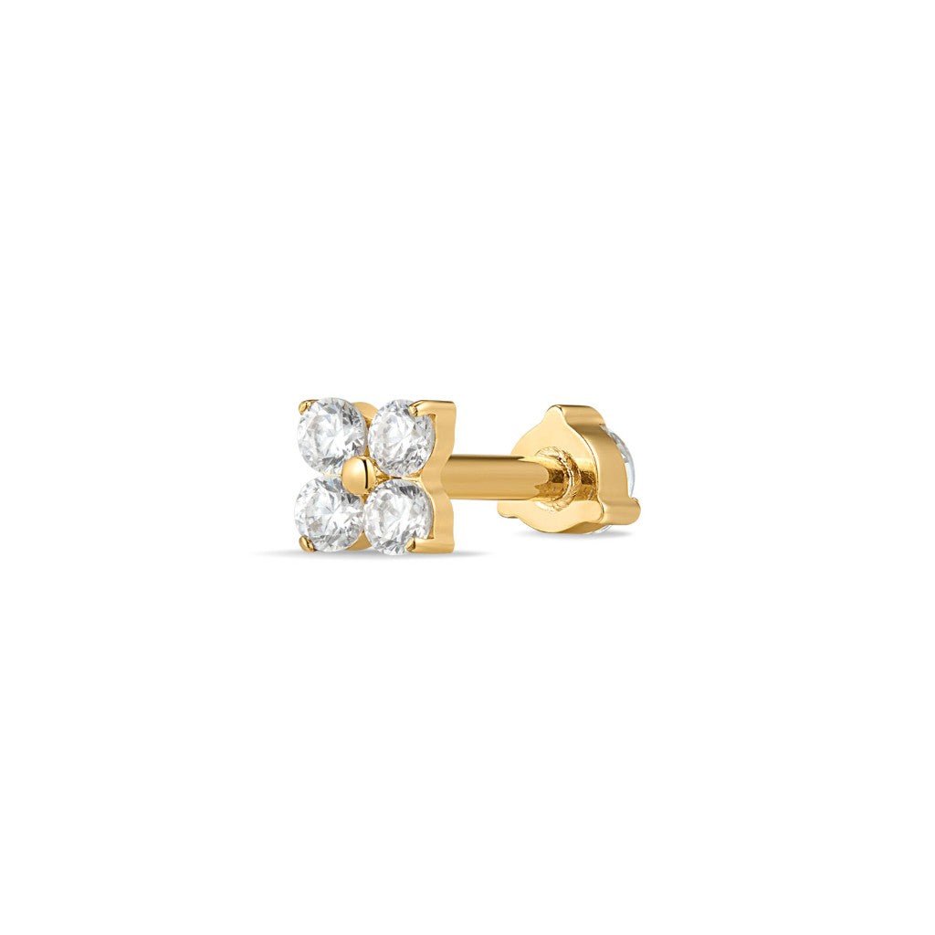 Titanium Internally Threaded Flower Cubic Zirconia Flashback - SkinKandy | Body Jewellery & Piercing Online Australia