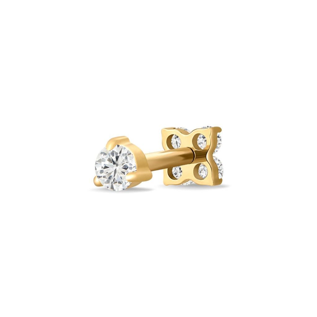 Titanium Internally Threaded Flower Cubic Zirconia Flashback - SkinKandy | Body Jewellery & Piercing Online Australia
