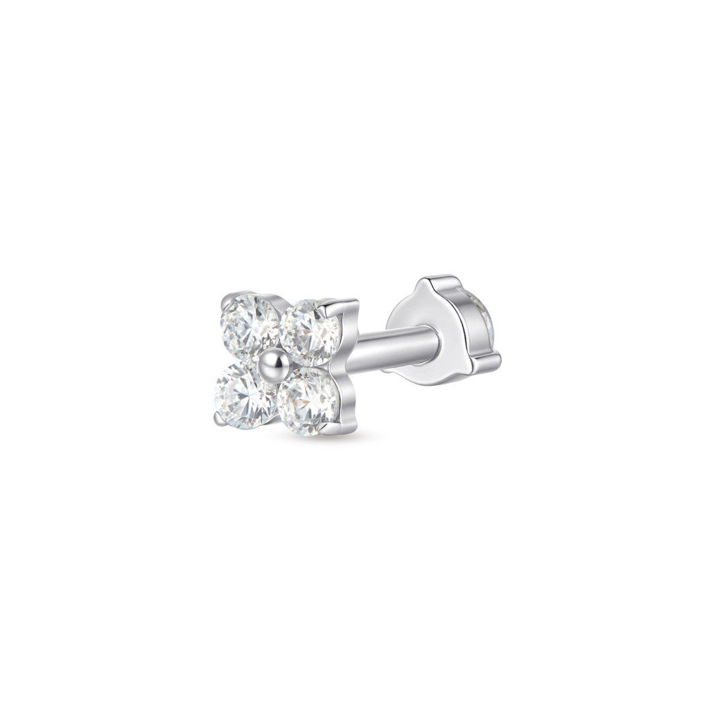 Titanium Internally Threaded Flower Cubic Zirconia Flashback - SkinKandy | Body Jewellery & Piercing Online Australia
