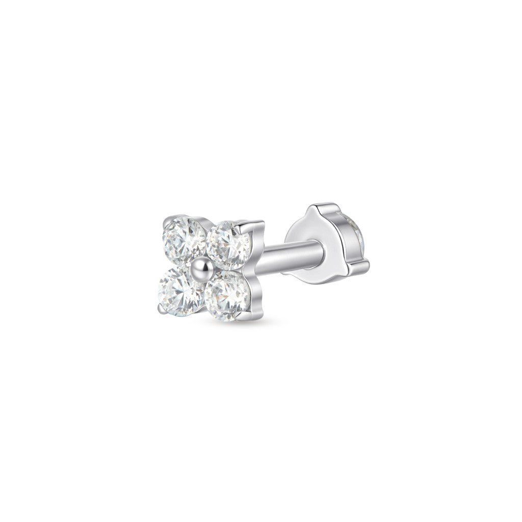 Titanium Internally Threaded Flower Cubic Zirconia Flashback