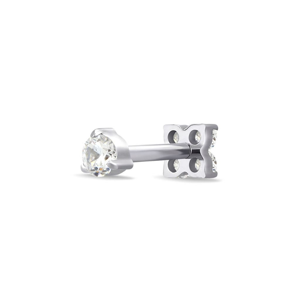 Titanium Internally Threaded Flower Cubic Zirconia Flashback