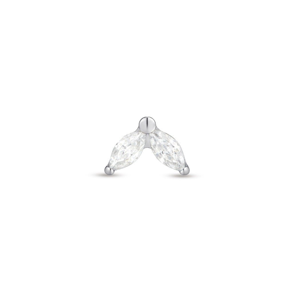 Titanium Guided Internally Threaded Dual Marquis Cubic Zirconia Top Piercing - SkinKandy | Body Jewellery & Piercing Online Australia