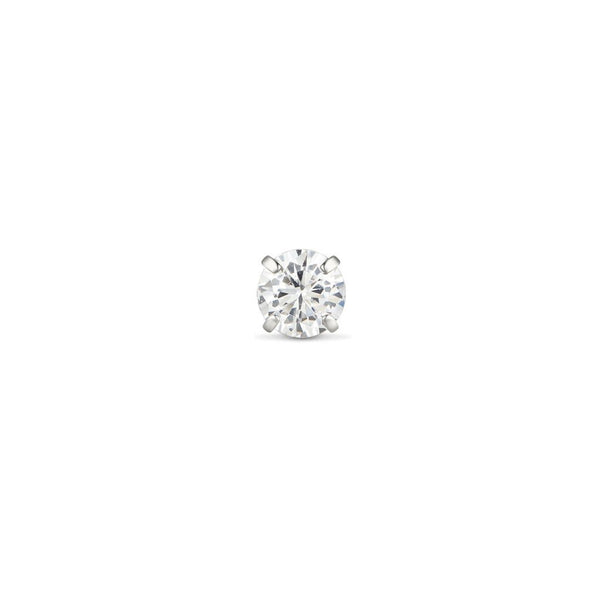 Titanium Guided Internally Threaded Round Cubic Zirconia Top Piercing