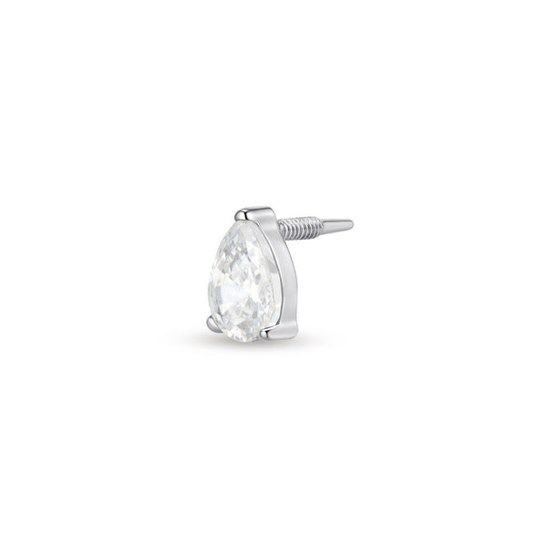 Implant Grade Titanium Guided Internally Threaded Teardrop Claw Set Cubic Zirconia Top Piercing