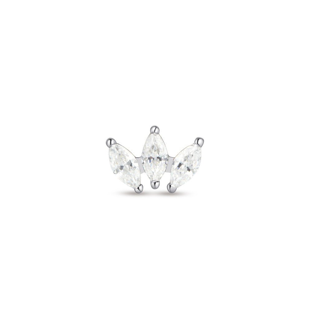 Titanium Guided Internally Threaded Tris Marquis Cubic Zirconia Top Piercing - SkinKandy | Body Jewellery & Piercing Online Australia
