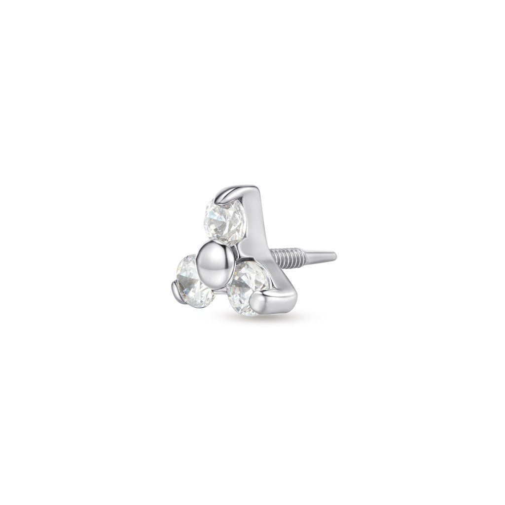 Titanium Guided Internally Threaded Tris Ball Cubic Zirconia Top - SkinKandy | Body Jewellery & Piercing Online Australia