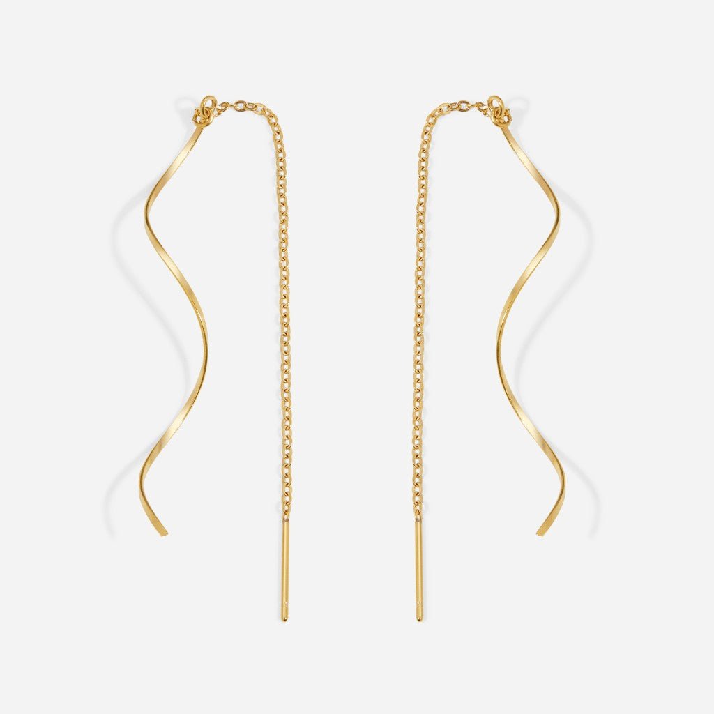 316L Surgical Steel Spiral Chain Earrings - SkinKandy | Body Jewellery & Piercing Online Australia