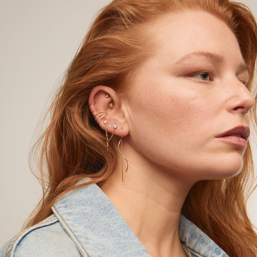 316L Surgical Steel Spiral Chain Earrings - SkinKandy | Body Jewellery & Piercing Online Australia