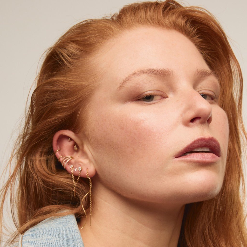 Titanium Internally Threaded Cubic Zirconia Chain Sword Flatback - SkinKandy | Body Jewellery & Piercing Online Australia