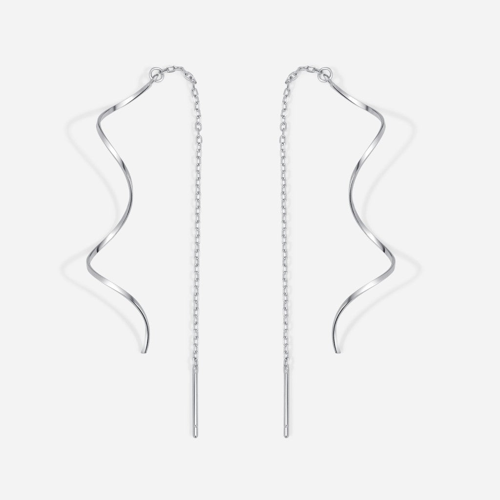 316L Surgical Steel Spiral Chain Earrings - SkinKandy | Body Jewellery & Piercing Online Australia