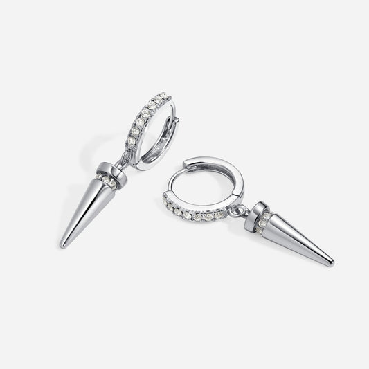 316L Surgical Steel Cubic Zirconia Spike Huggie Hoops - SkinKandy | Body Jewellery & Piercing Online Australia