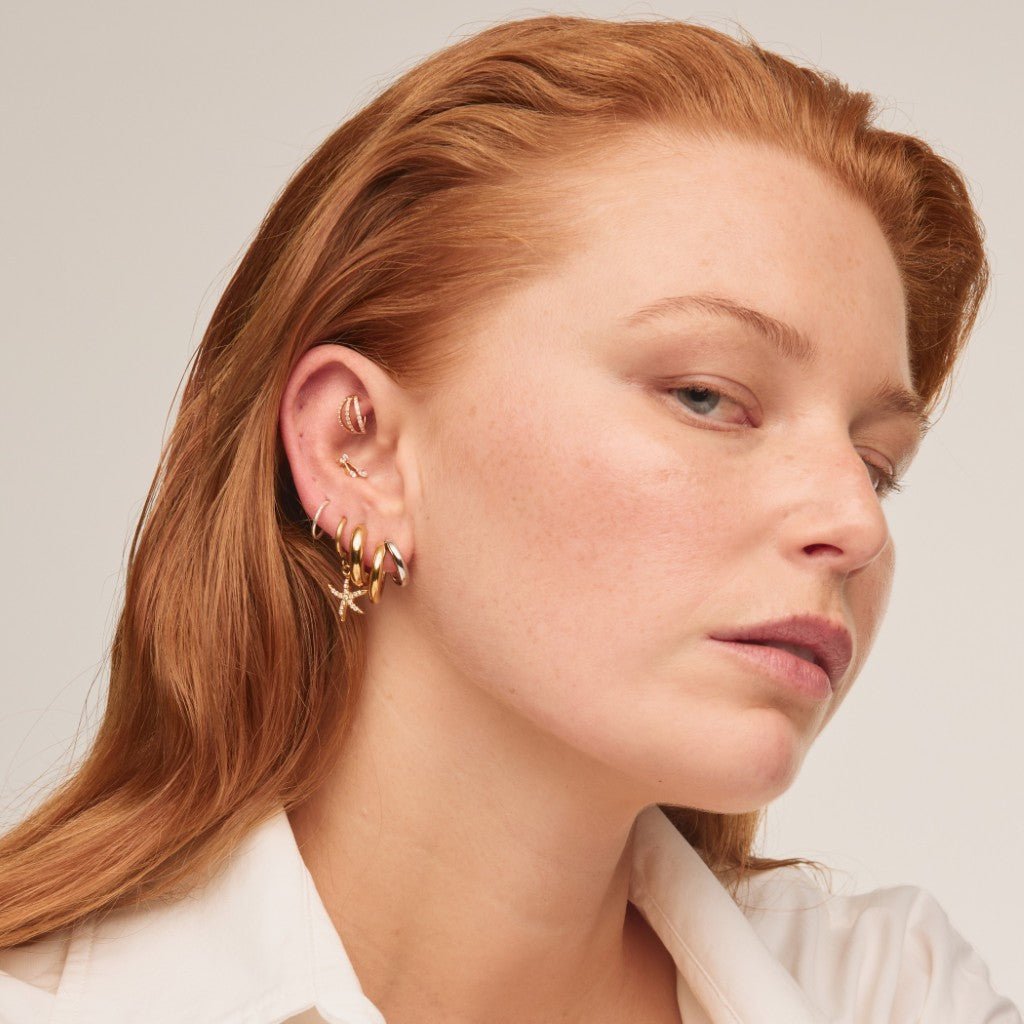 316L Surgical Steel Mix Metal Double Hoop Studs - SkinKandy | Body Jewellery & Piercing Online Australia