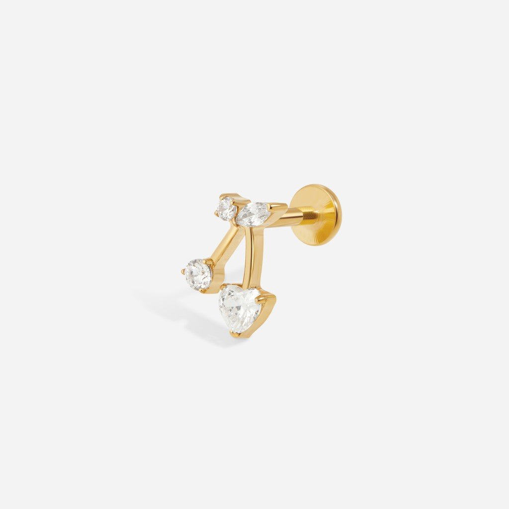 Titanium Internally Threaded Cubic Zirconia Cherry Flatback - SkinKandy | Body Jewellery & Piercing Online Australia