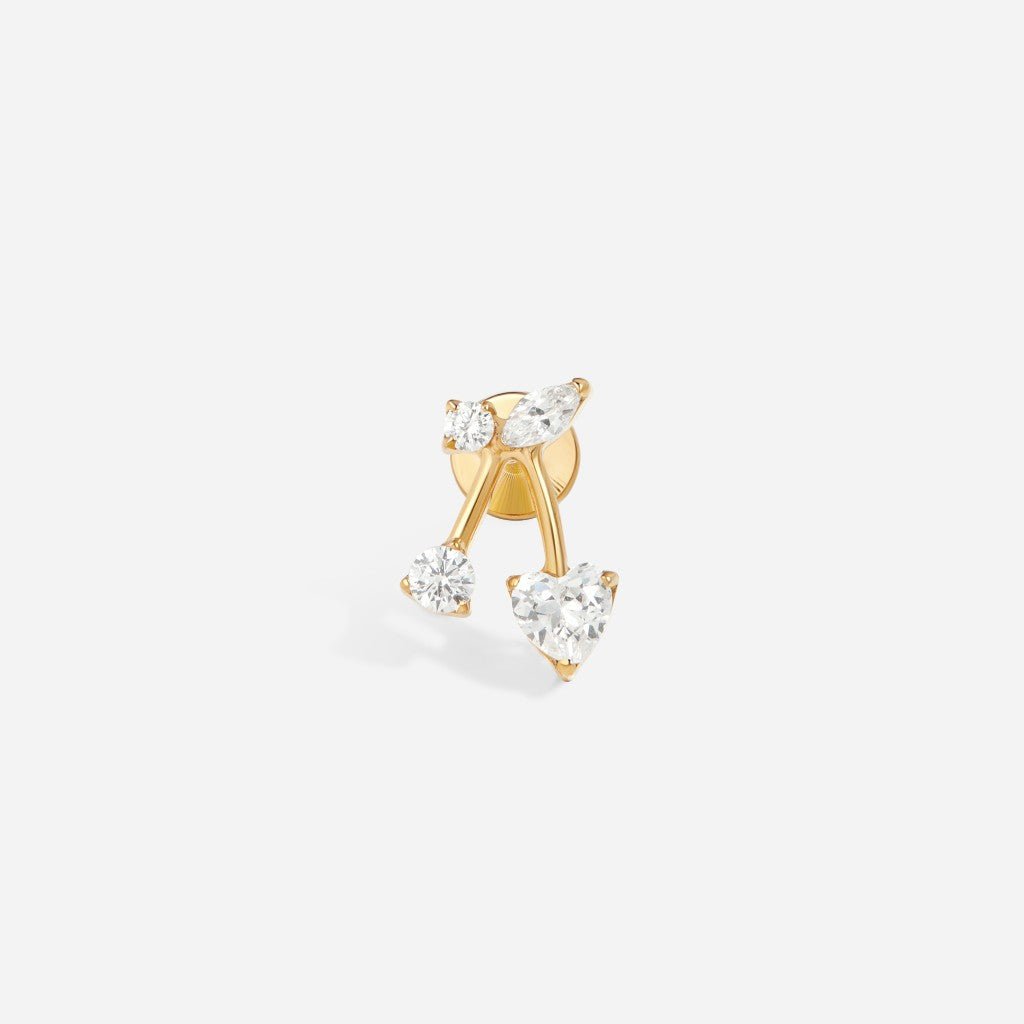 Titanium Internally Threaded Cubic Zirconia Cherry Flatback - SkinKandy | Body Jewellery & Piercing Online Australia