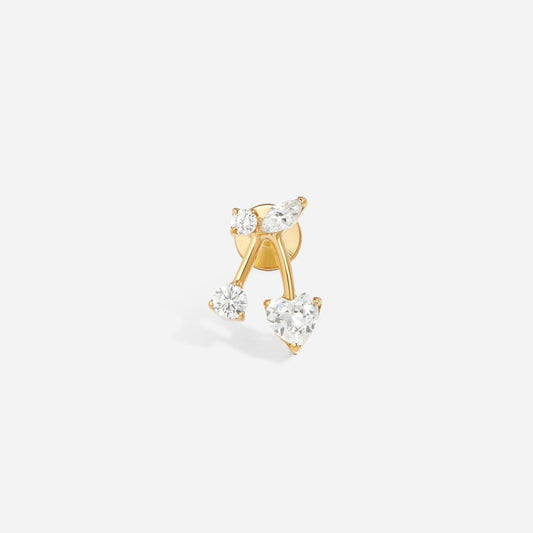 Titanium Internally Threaded Cubic Zirconia Cherry Flatback - SkinKandy | Body Jewellery & Piercing Online Australia