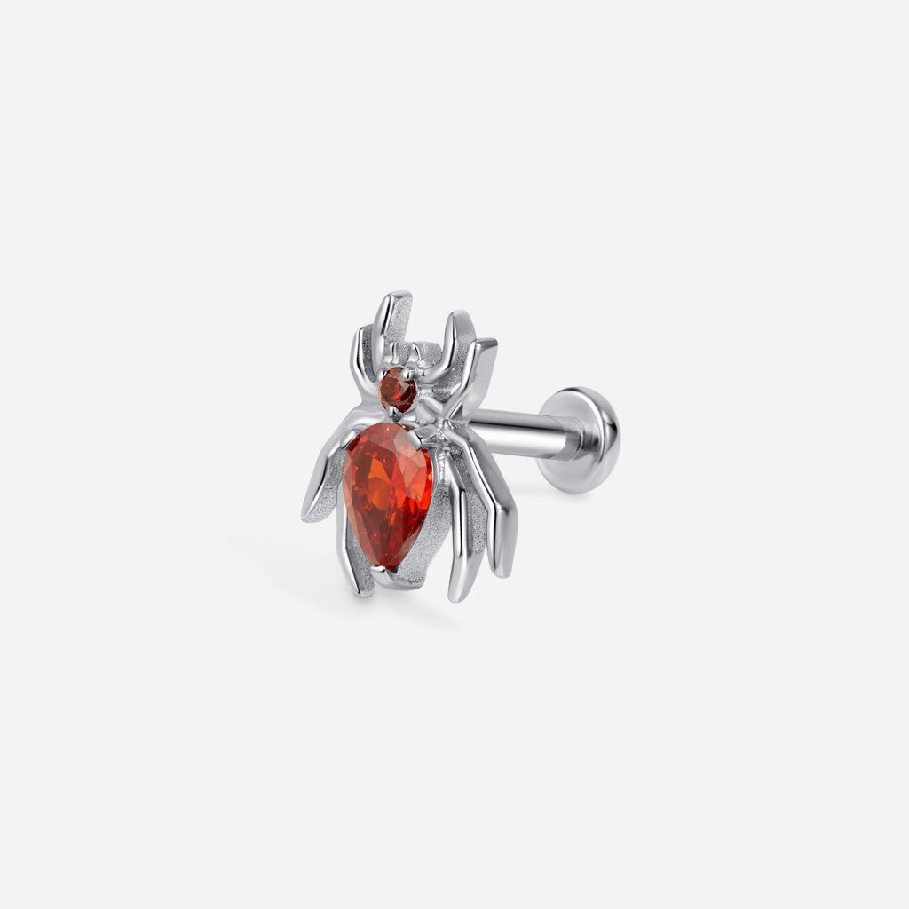 Titanium Internally Threaded Cubic Zirconia Spider Flatback - SkinKandy | Body Jewellery & Piercing Online Australia