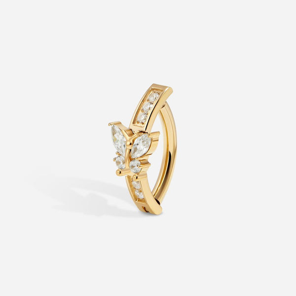 Titanium Cubic Zirconia Paved Butterfly Navel Clicker