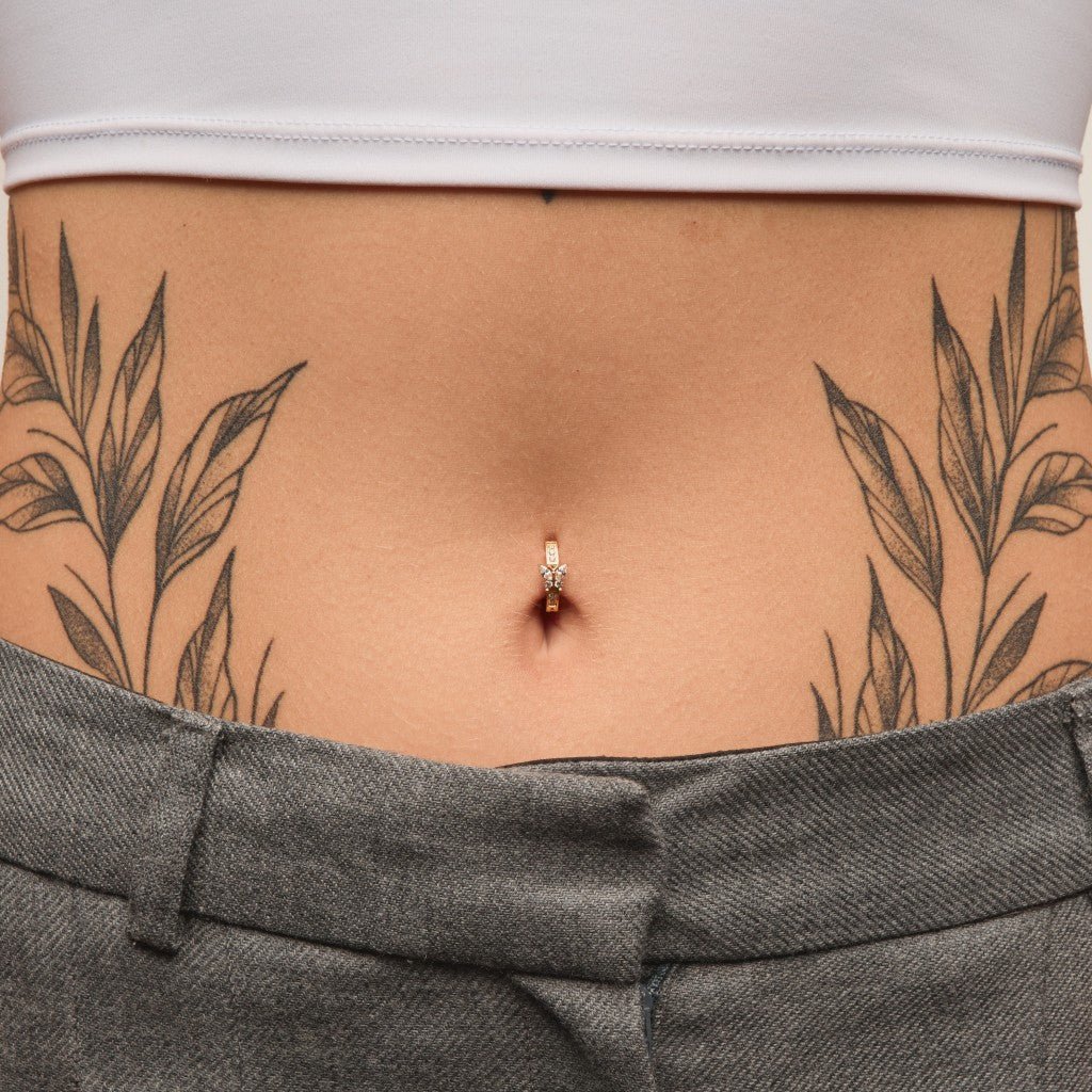 Titanium Cubic Zirconia Paved Butterfly Navel Clicker - SkinKandy | Body Jewellery & Piercing Online Australia